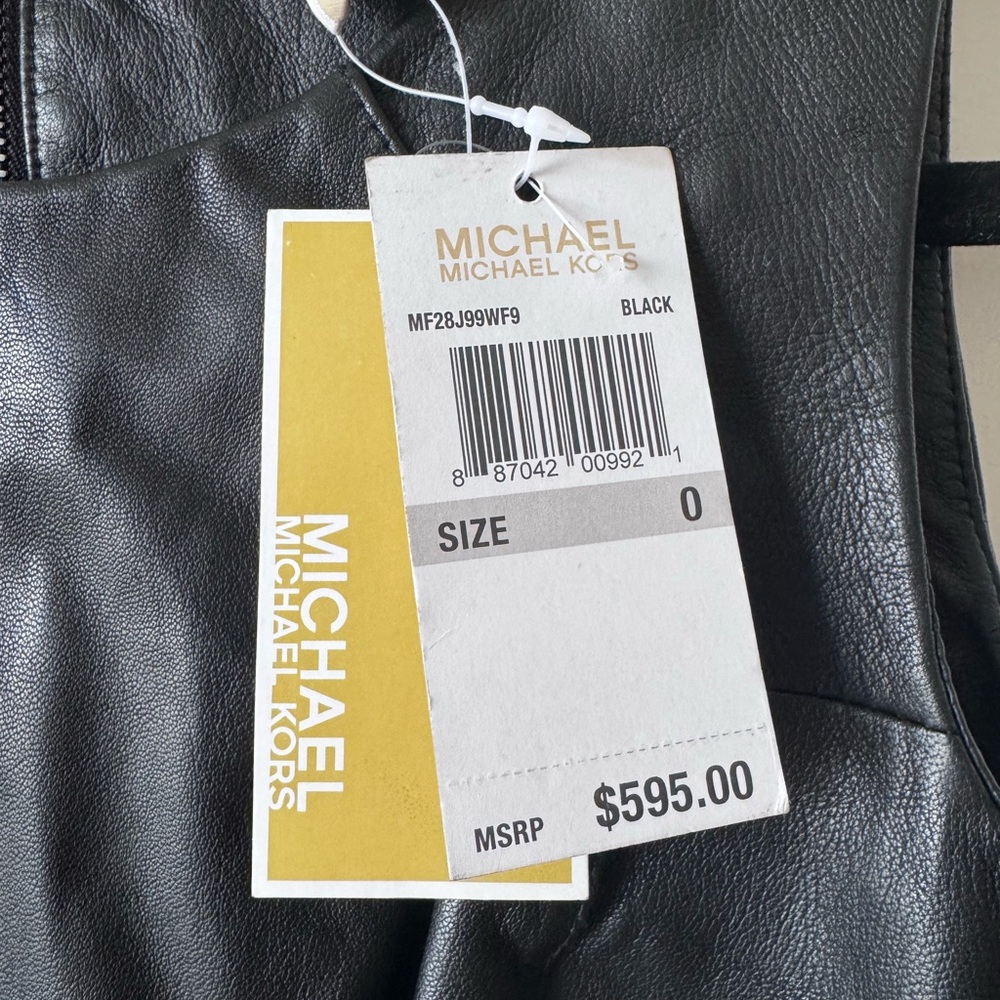 Michael Kors Genuine Black Leather Dress - Picture 4 of 4